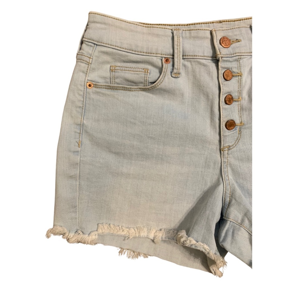 Universal Thread size 6/28 light blue denim shorts with copper button down fly - Picture 3 of 7